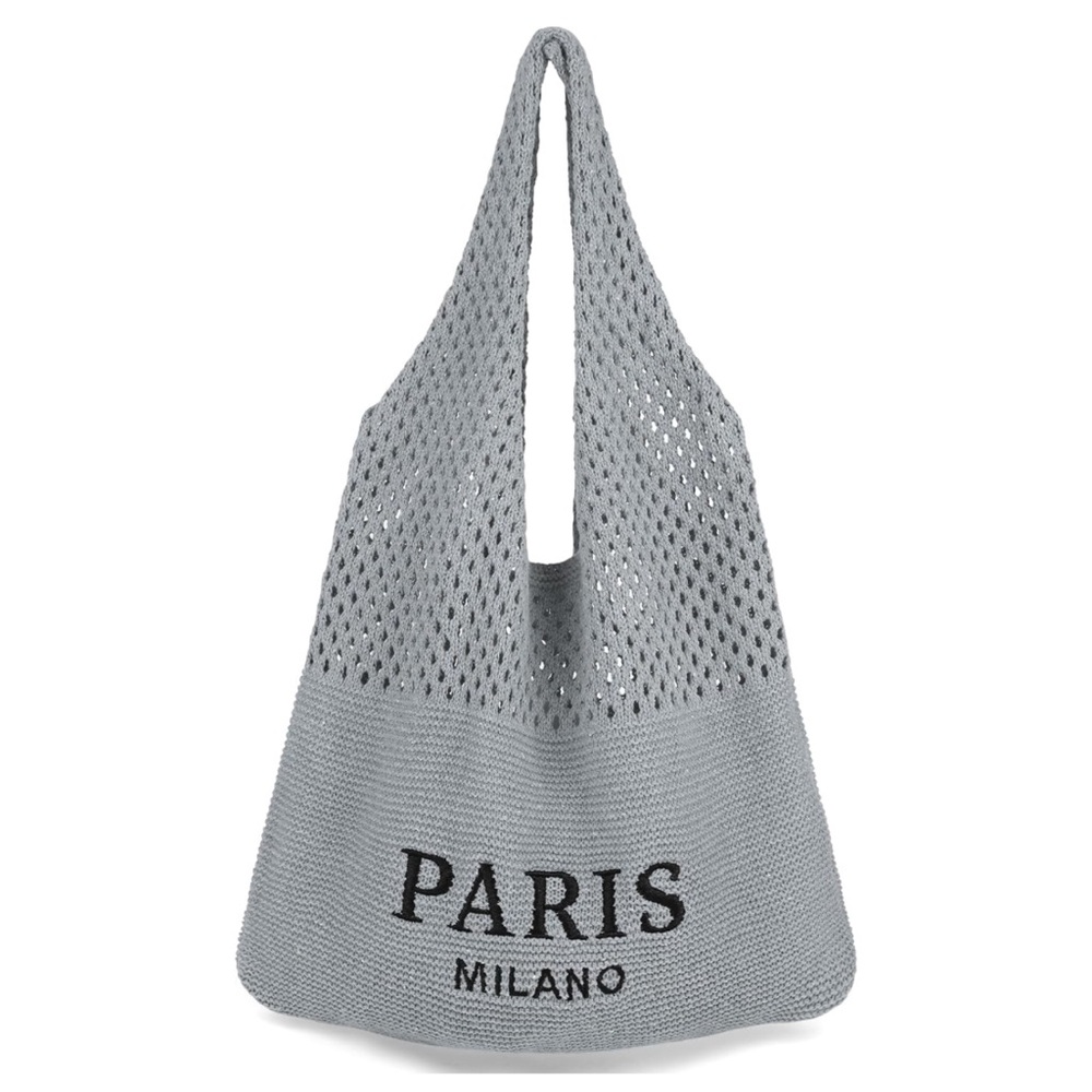 Gray tote bag
